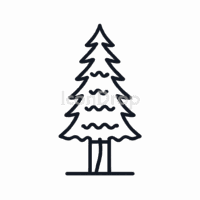 レッドウッドの木のアイコン（アウトライン）