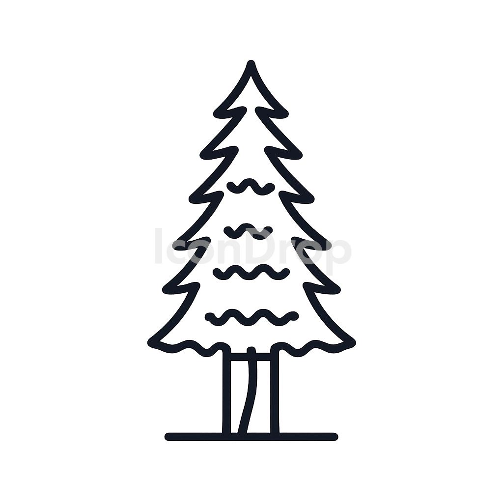 レッドウッドの木のアイコン アウトライン