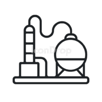 Refinery Plant Icon Outline