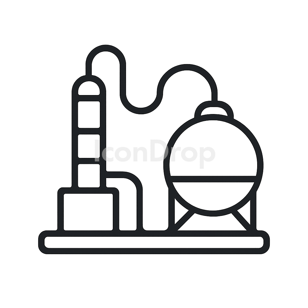 Refinery Plant Icon Outline
