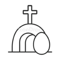 Religious Easter Icon Outline