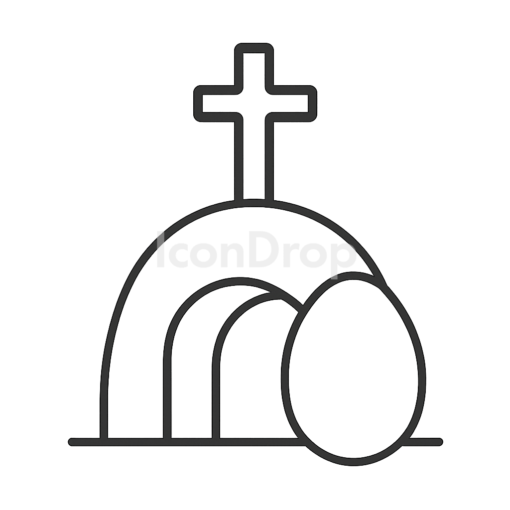 Religious Easter Icon Outline