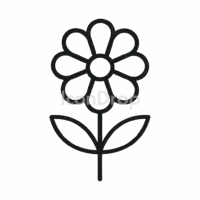 レトロフラワーのアイコン(アウトライン)