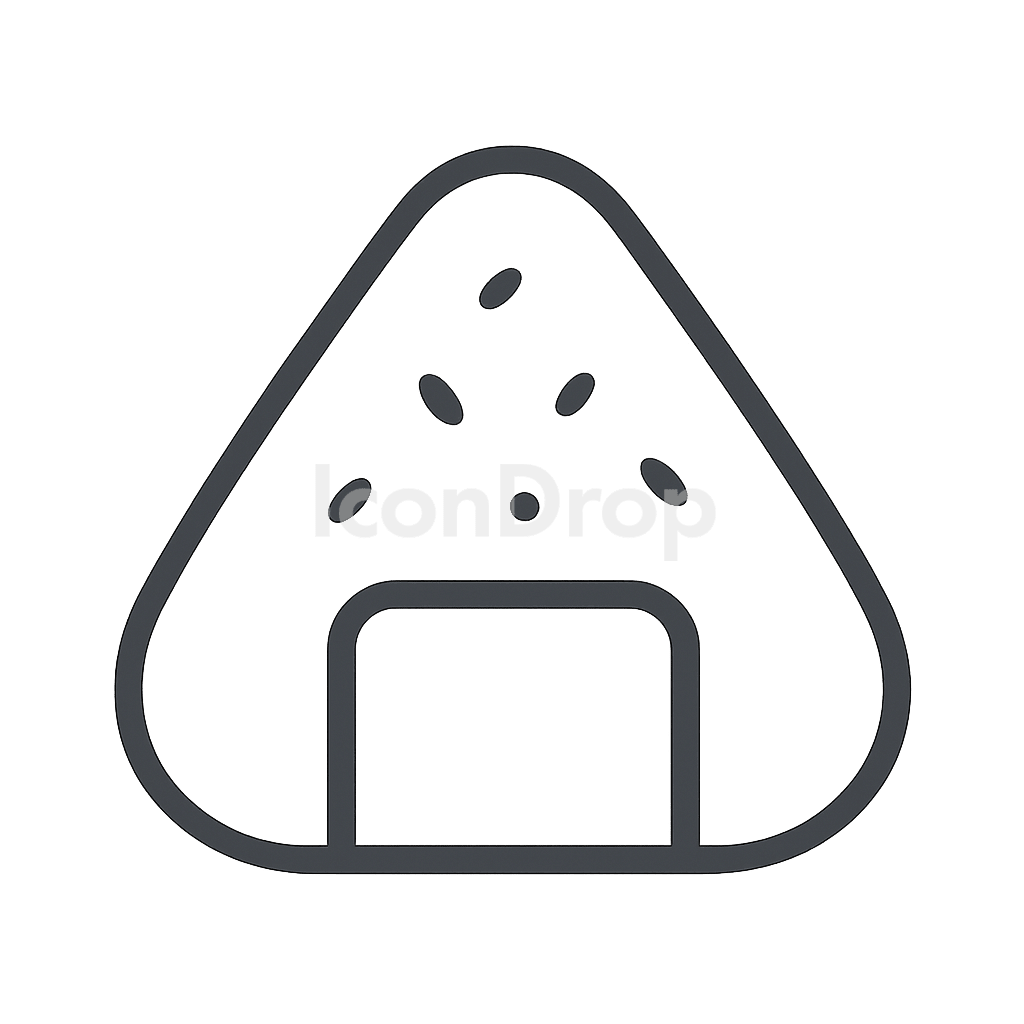 Rice Ball Icon Outline