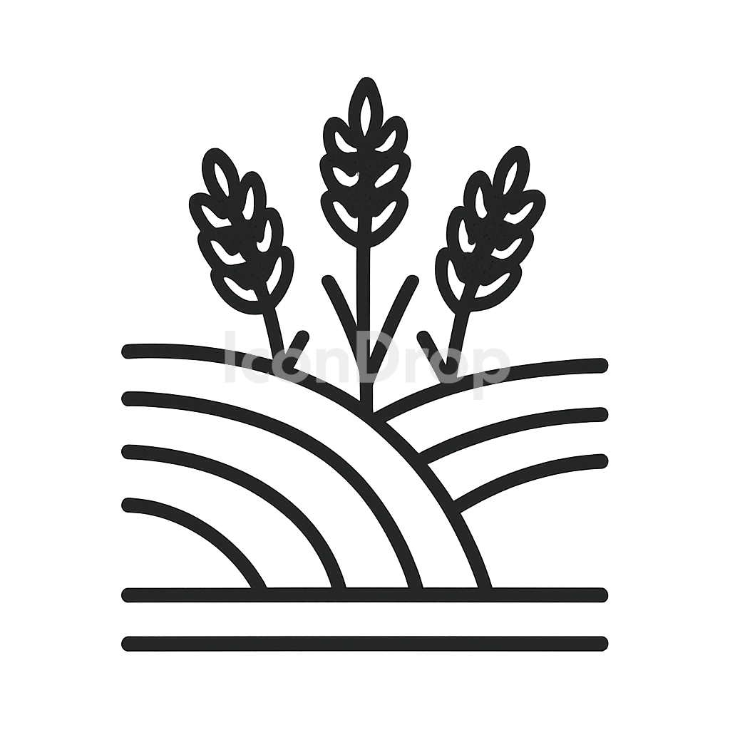 Rice Field Icon Outline