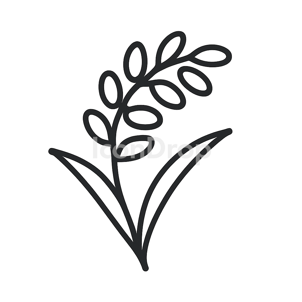 Rice Plant Icon Outline