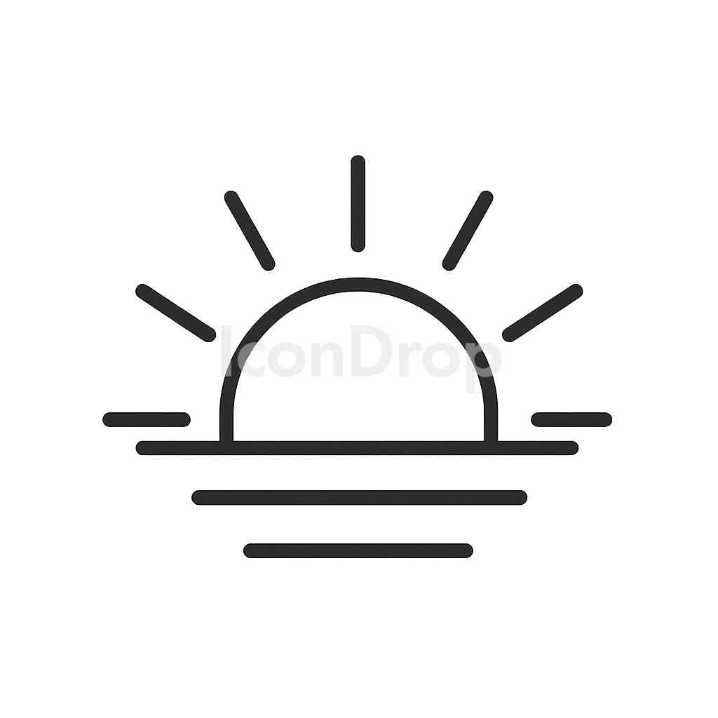 Rising Sun Icon Outline