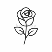 バラの花のアイコン（アウトライン）