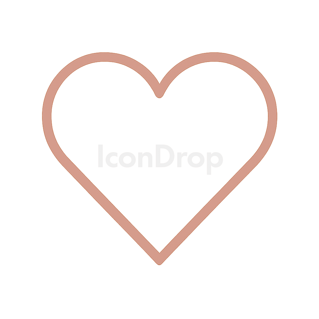 Rose Gold Heart Icon Outline
