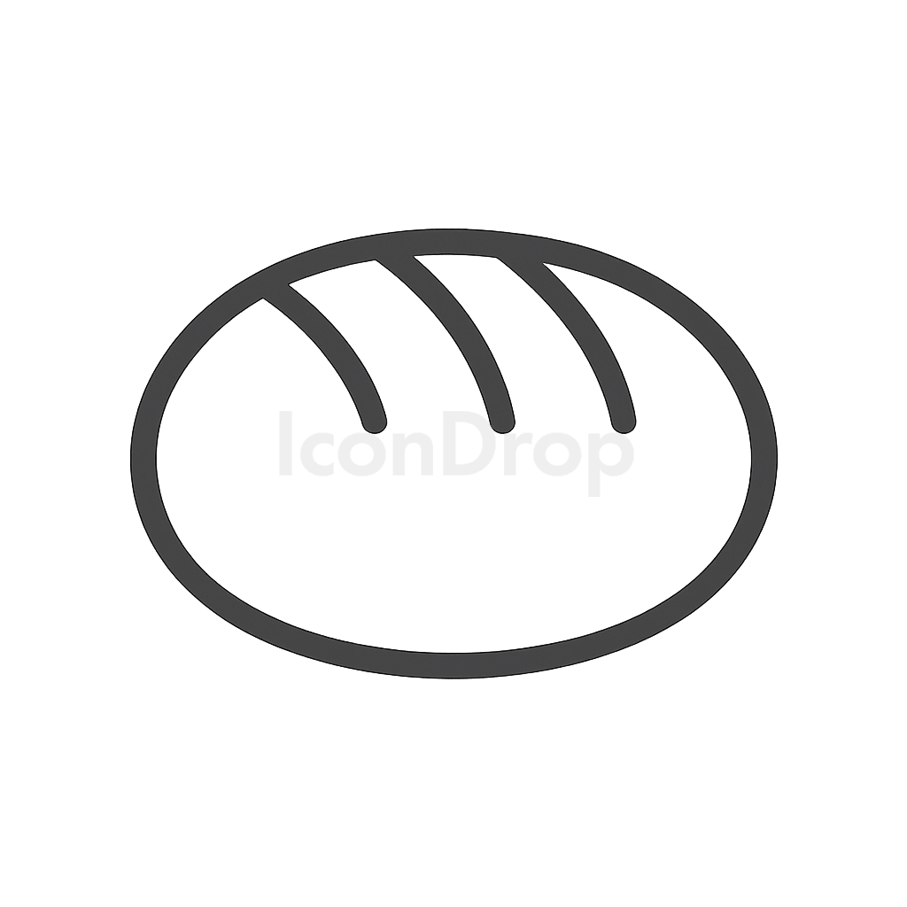 Round Bread Icon Outline