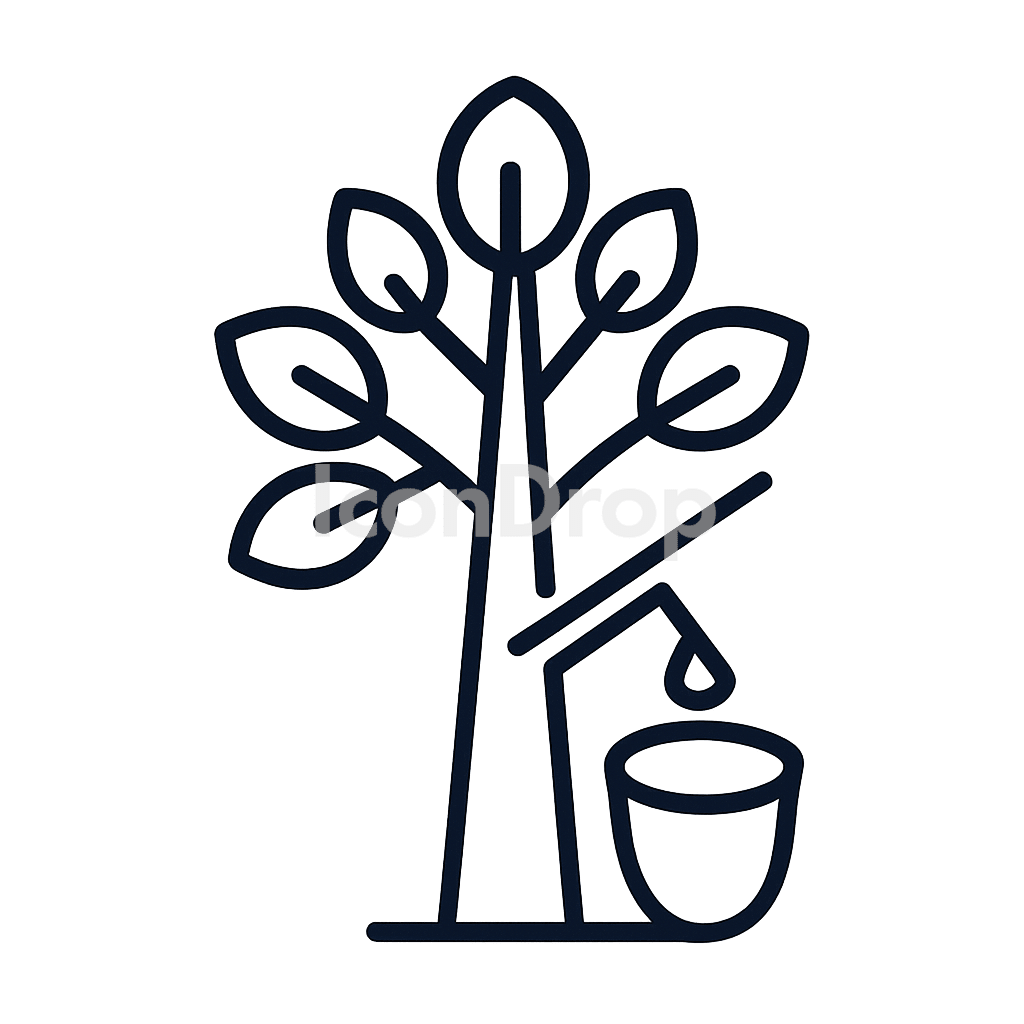 ゴムの木のアイコン アウトライン