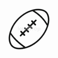 ラグビーボールのアイコン（アウトライン）
