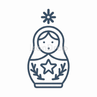 Russian Christmas Icon Outline