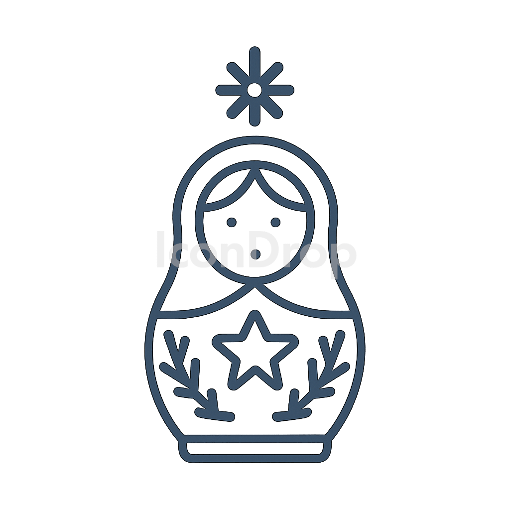 Russian Christmas Icon Outline