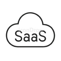 Saas Cloud Icon Outline