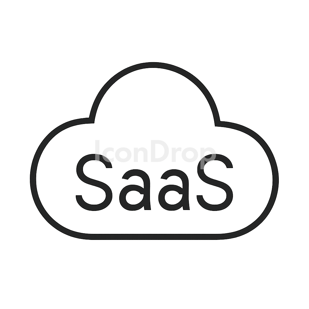 Saas Cloud Icon Outline