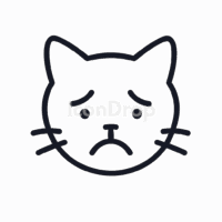 Sad Cat Icon Outline