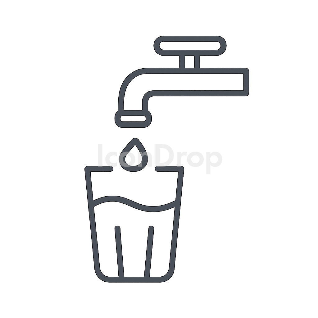Safe Drinking Water Icon Outline