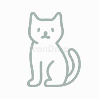 Sage Green Cat Icon Outline