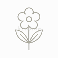 セージグリーンの花のアイコン(アウトライン)