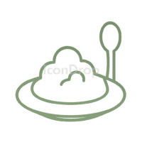 Sage Green Food Icon Outline