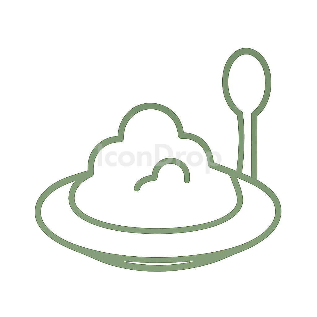 Sage Green Food Icon Outline