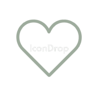 Sage Green Heart Icon Outline