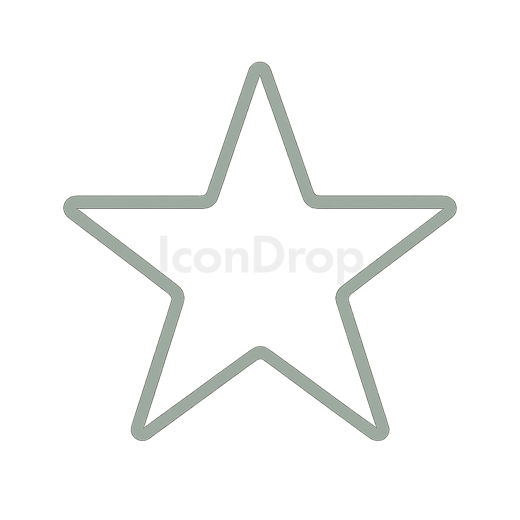 Sage Green Star Icon Outline