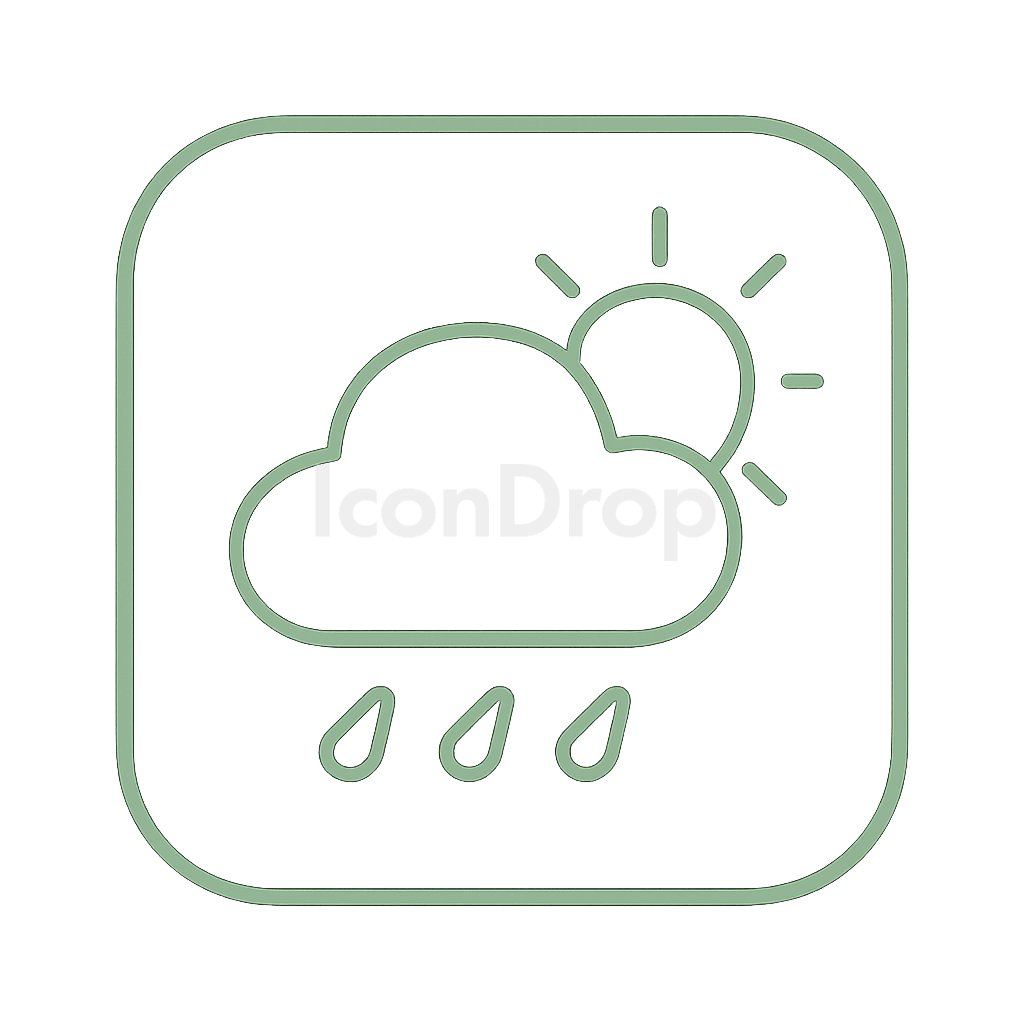 Sage Green Weather App Icon Outline