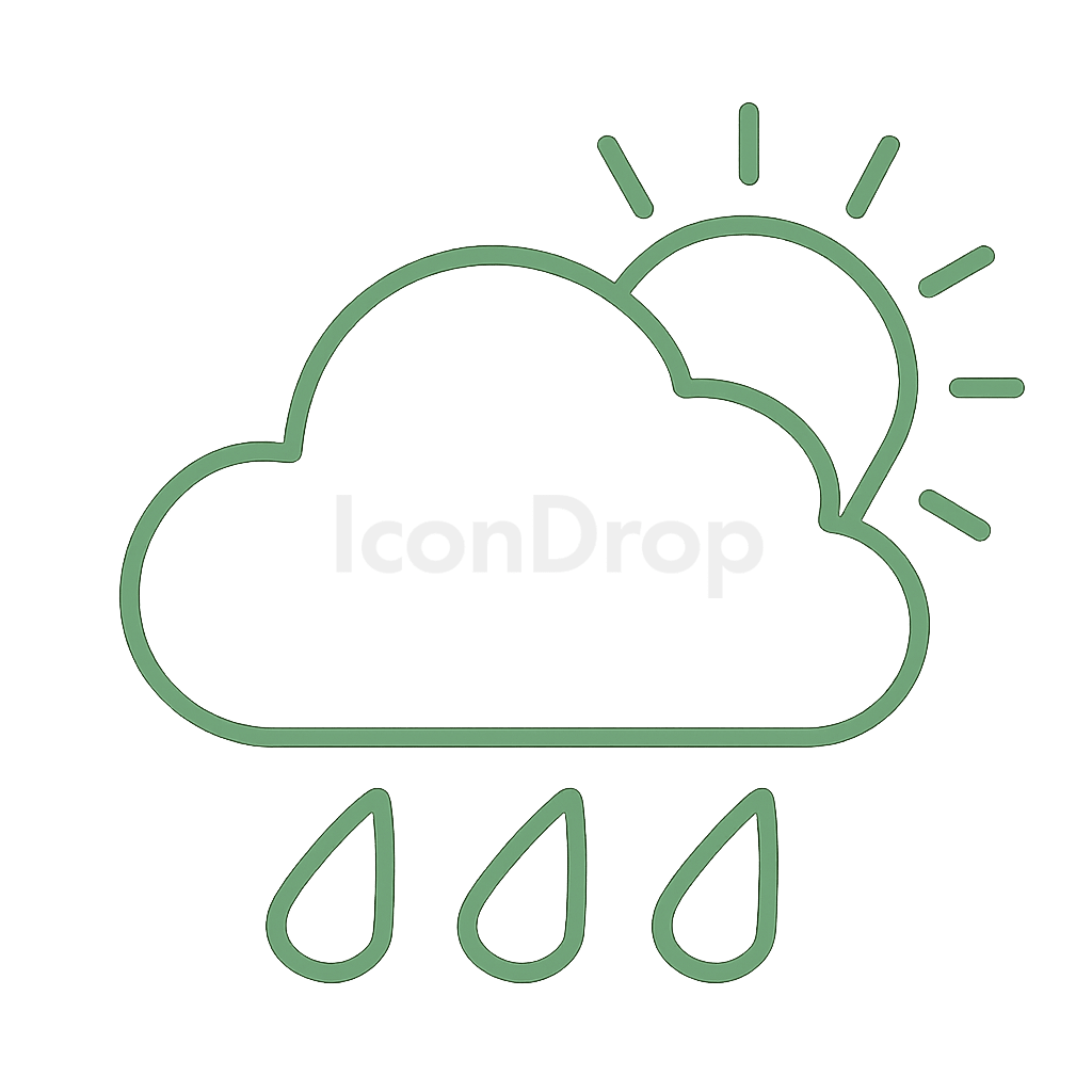 Sage Green Weather Icon Outline