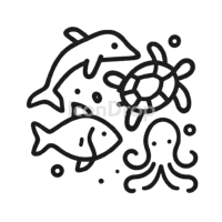 Sea Animals Icon Outline