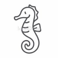 Sea Horse Icon Outline