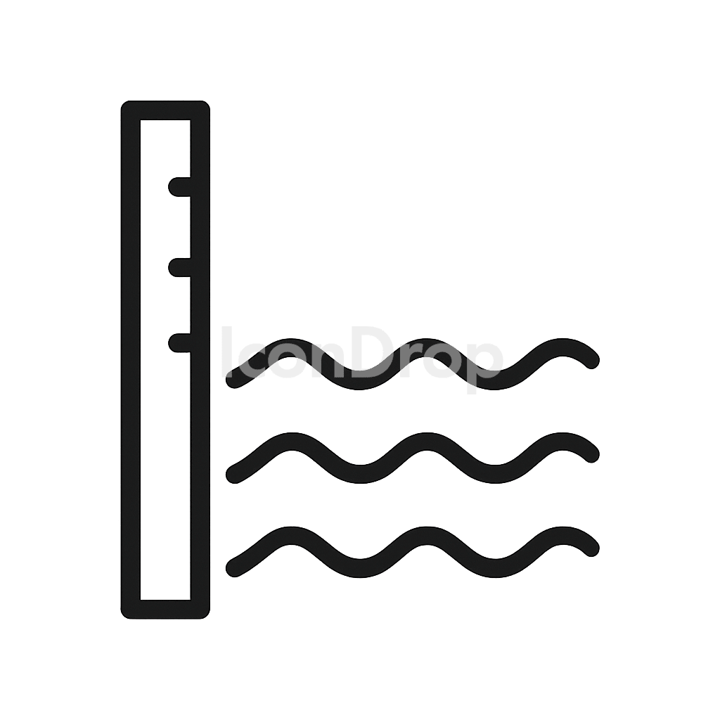 Sea Level Icon Outline