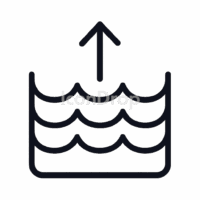 Sea Level Rise Icon Outline