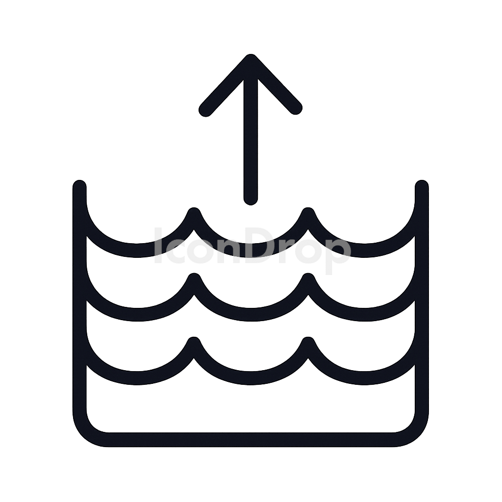 Sea Level Rise Icon Outline
