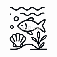 Sea Life Icon Outline
