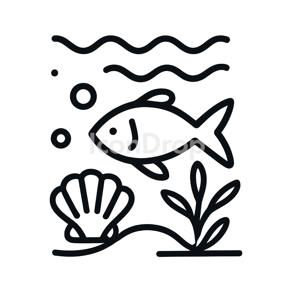 Sea Life Icon Outline