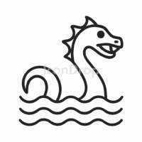 Sea Monster Icon Outline