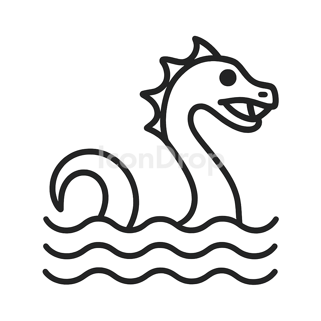 Sea Monster Icon Outline