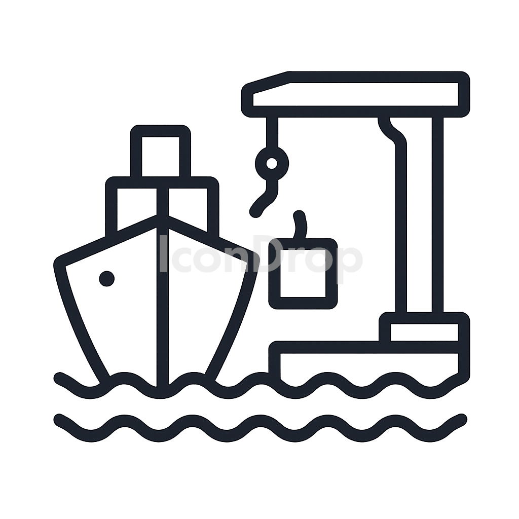 Sea Port Icon Outline