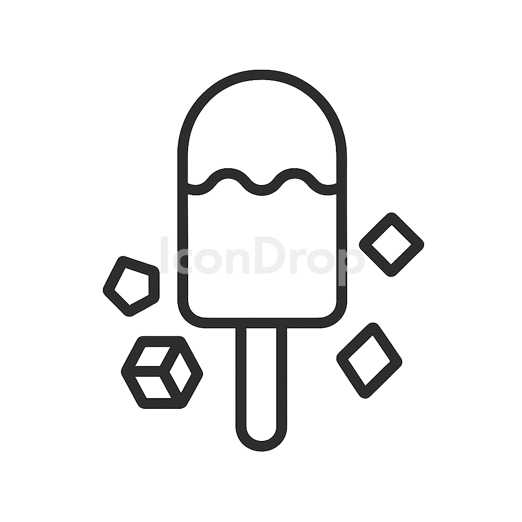 Sea Salt Ice Cream Icon Outline