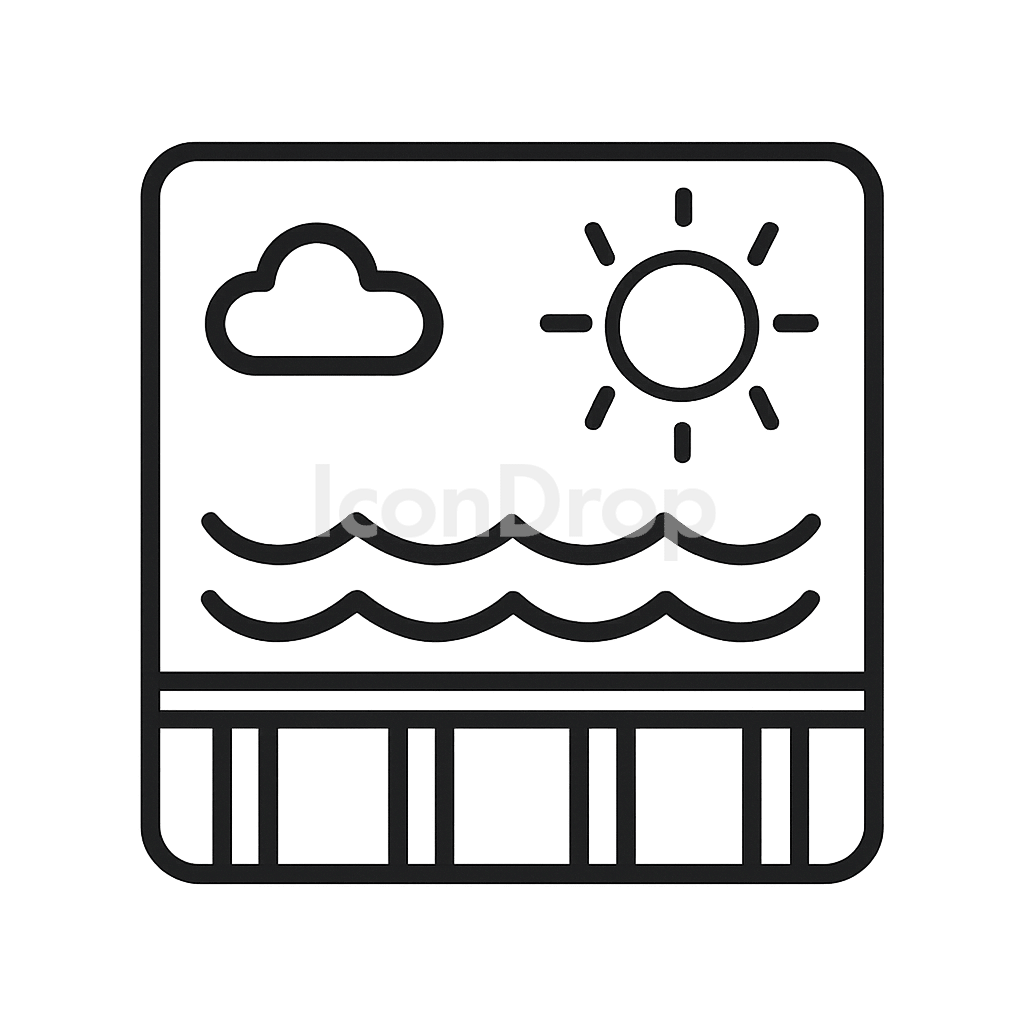 Sea View Icon Outline