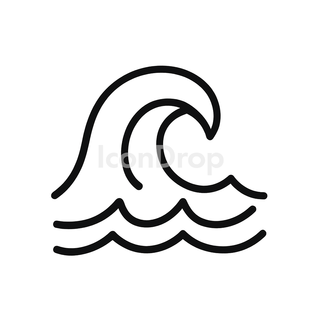 Sea Wave Icon Outline