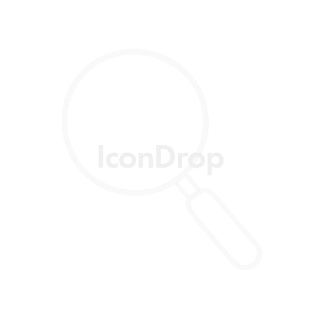白い虫眼鏡の検索アイコン アウトライン