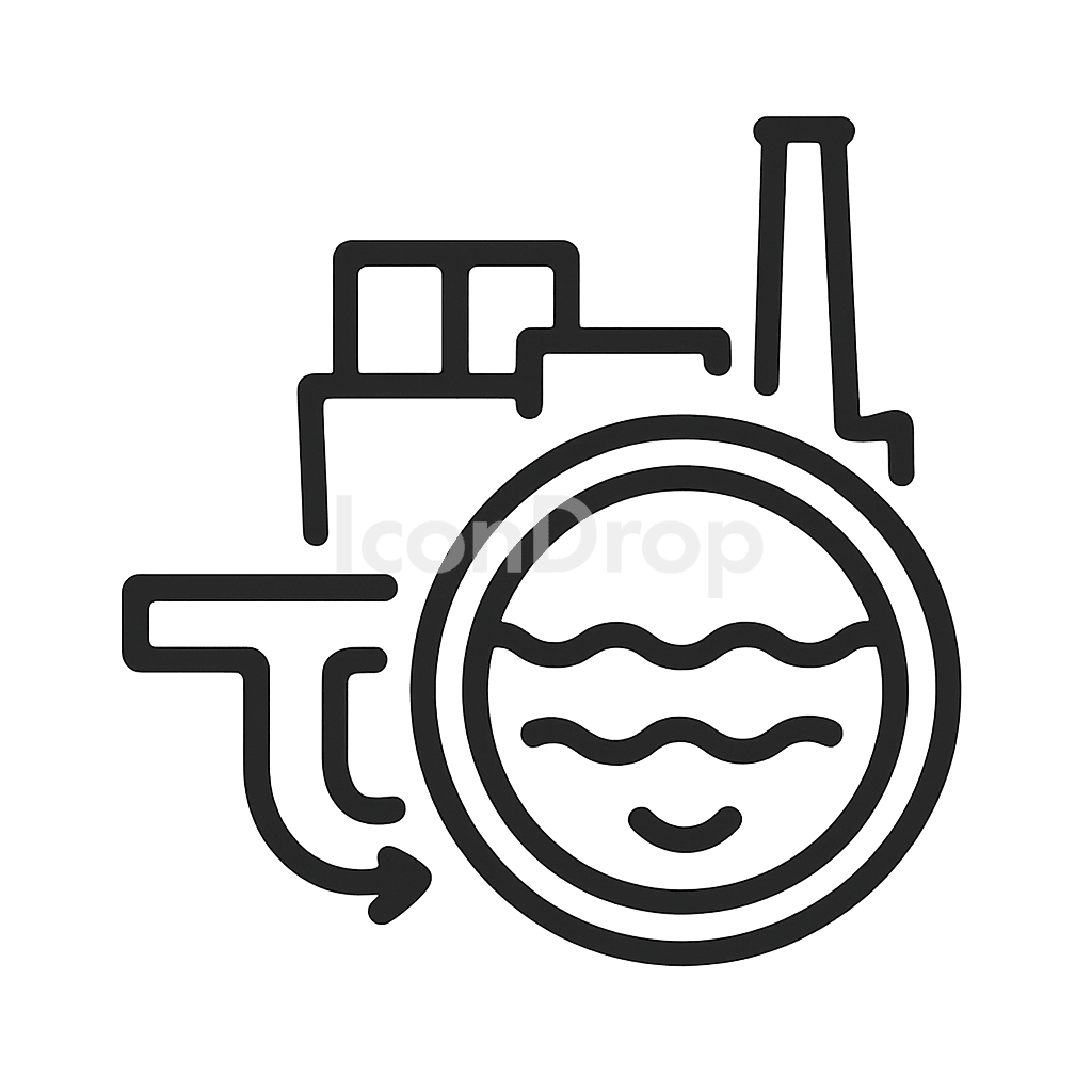 Sewage Treatment Plant Icon Outline