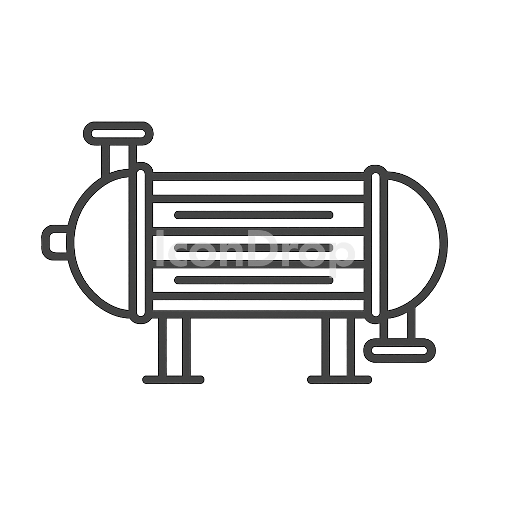 Shell And Tube Heat Exchanger Icon Outline