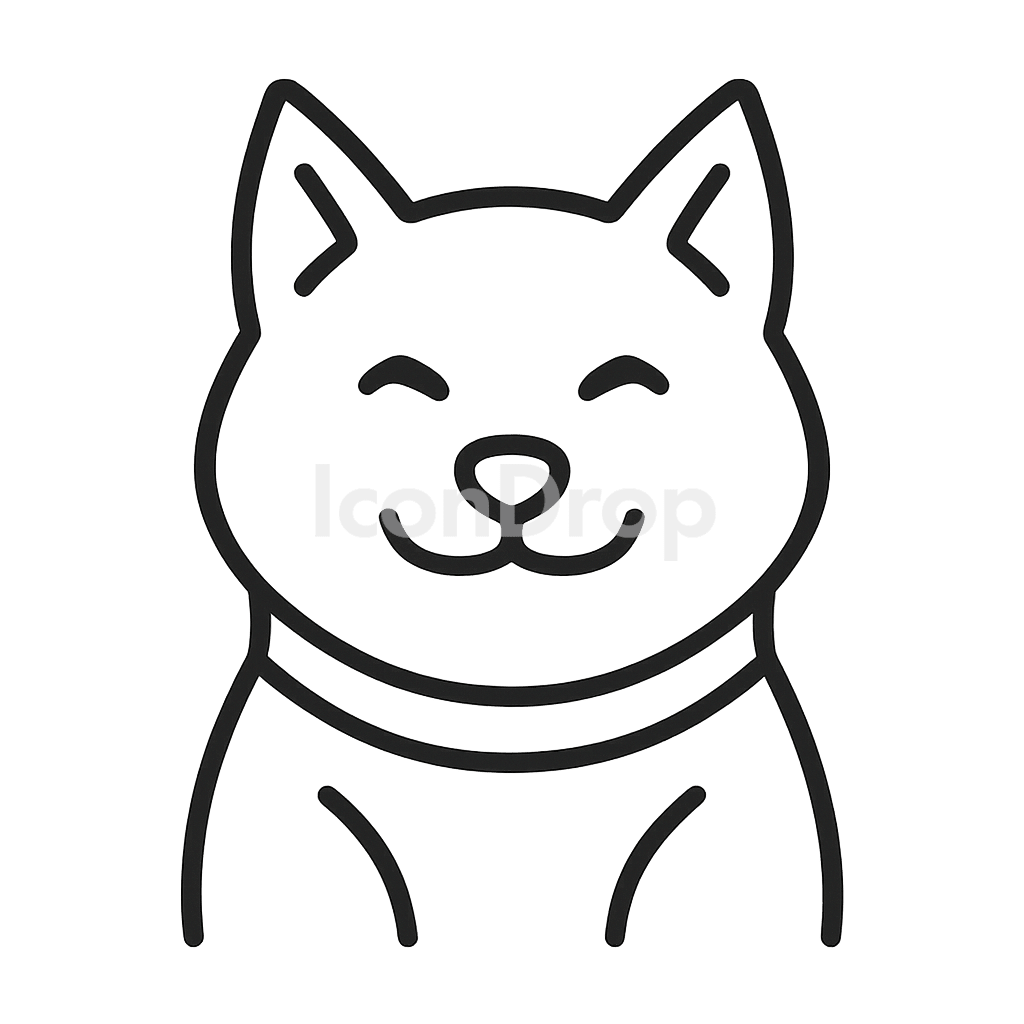 柴犬のアイコン アウトライン