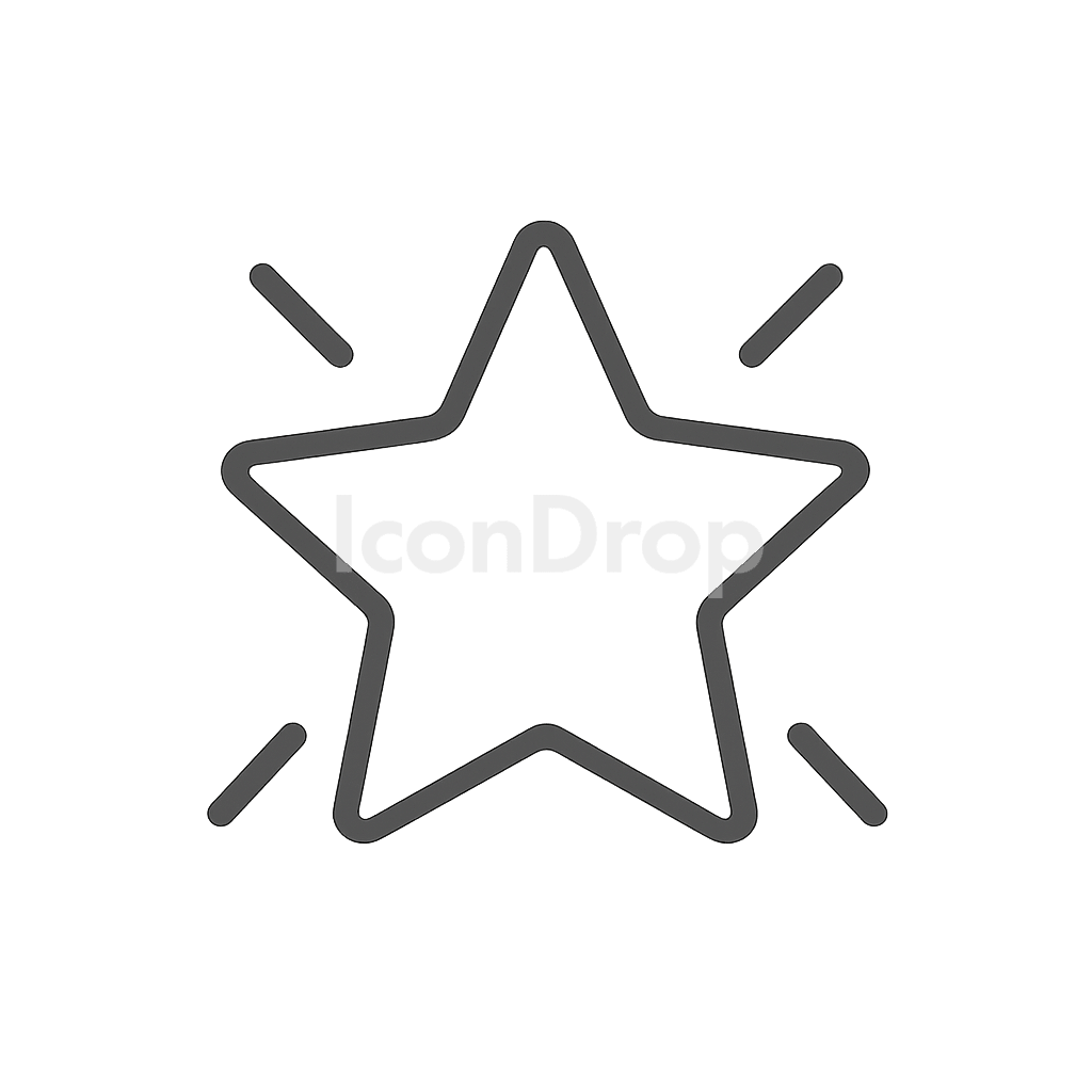 Shining Star Icon Outline