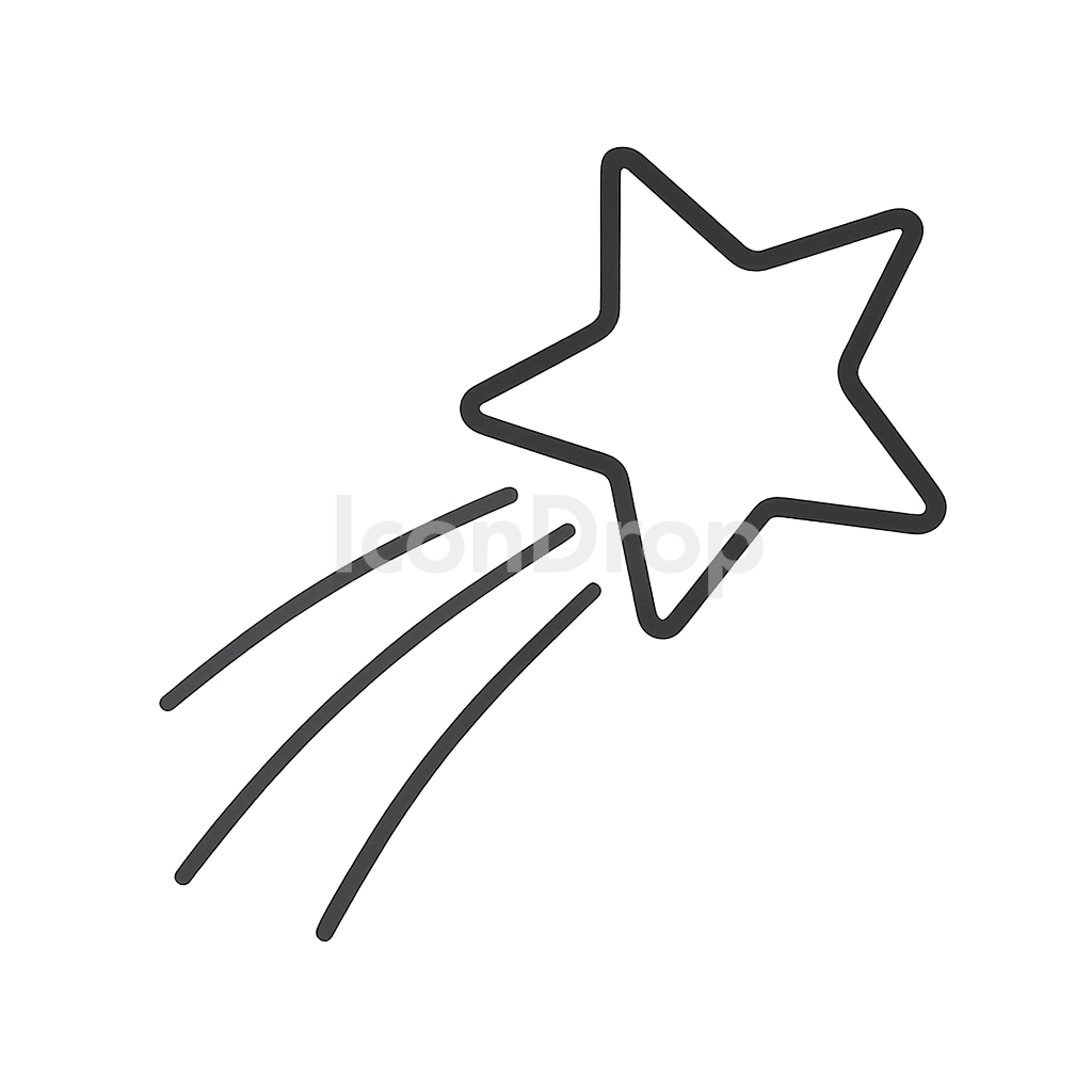 Shooting Star Icon Outline