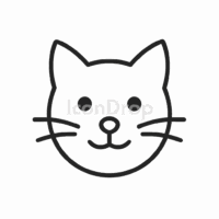 シンプルな猫の顔のアイコン(アウトライン)